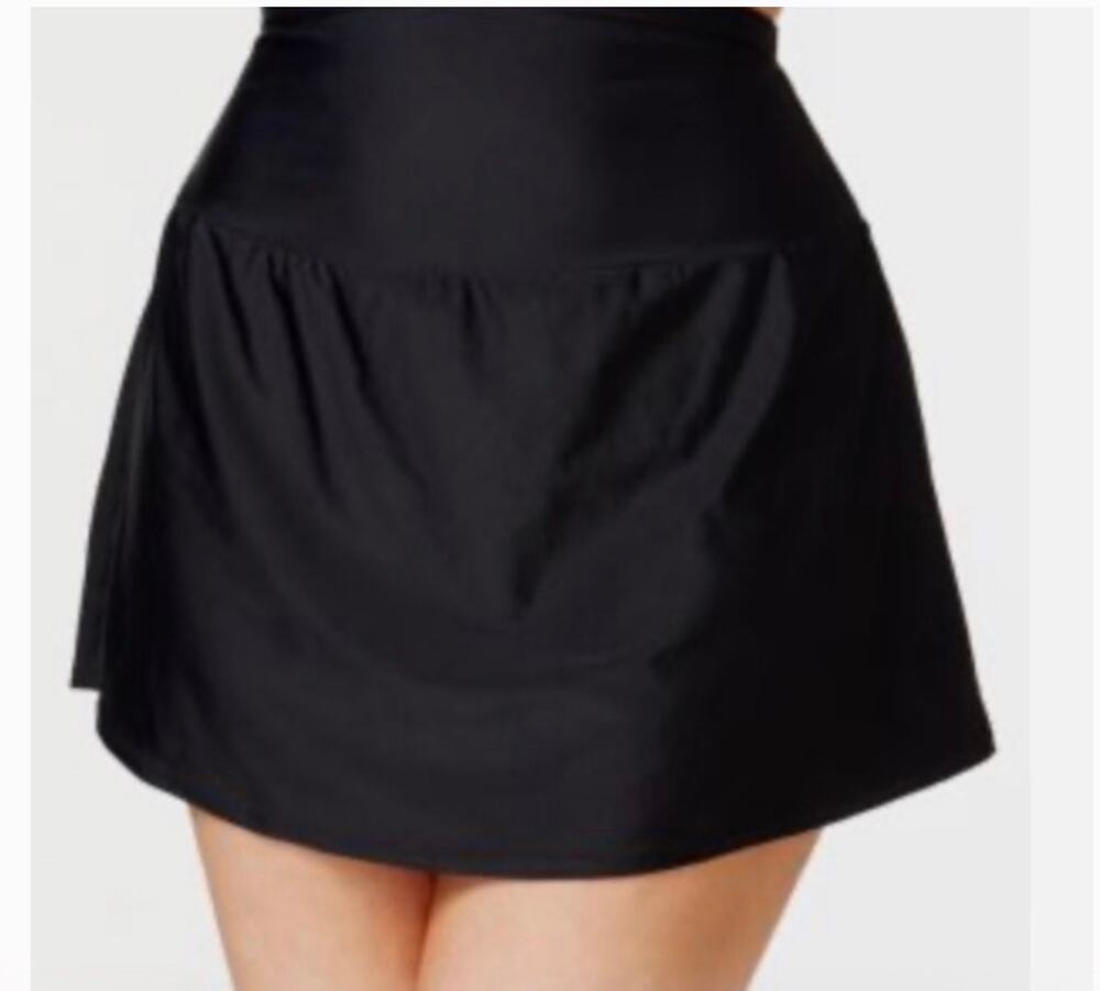 Island Escape Black Skort Swim Bottom 24W NWT Skirt